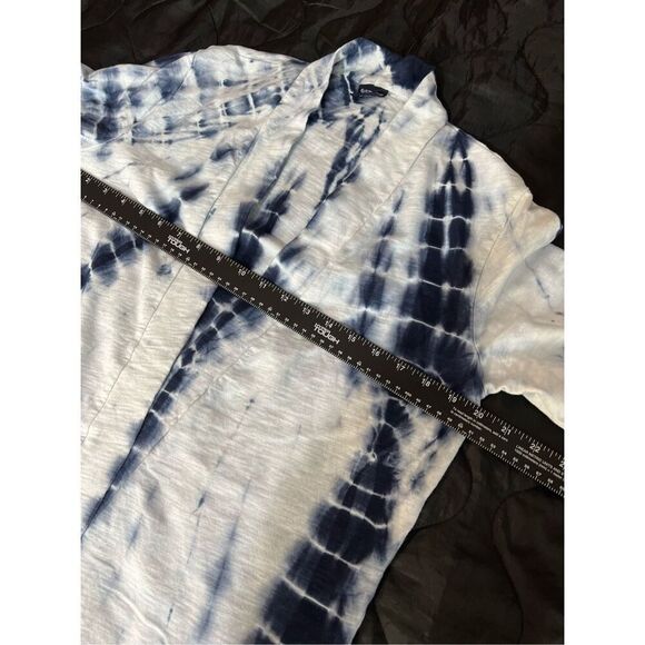Spirit Jersey Sweater Womens Medium White Blue Cardigan Tie Dye Open Front NWOT - Picture 5 of 8